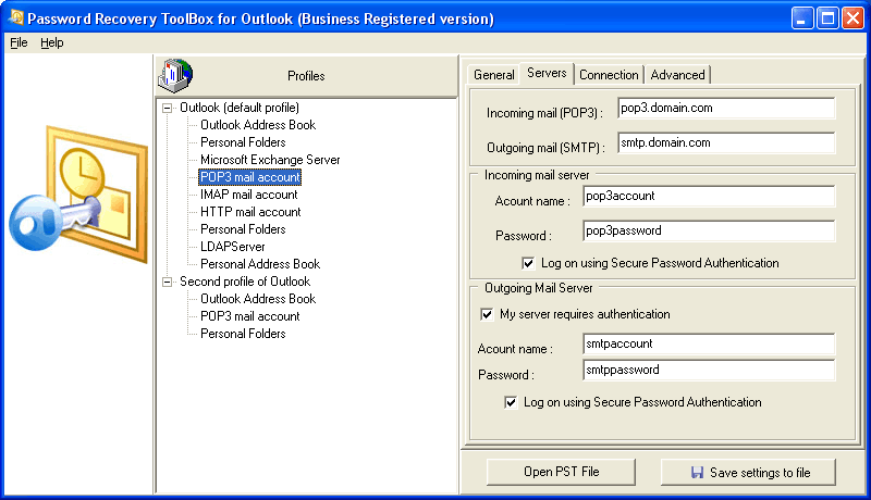 Password Recovery Toolbox for Outlook screen shot