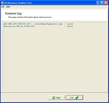 Last page of CD Recovery Toolbox Free