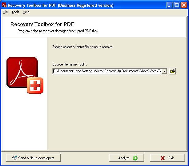 Repairs corrupted documents of PDF format easily and efficiently