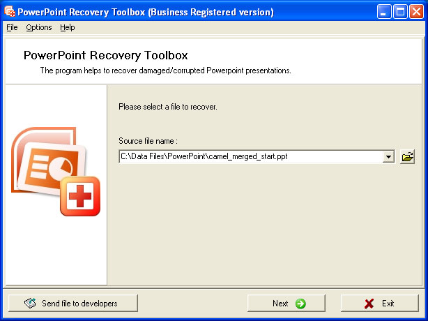 PowerPoint Recovery Toolbox screen shot