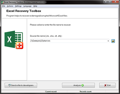 Excel Recovery Toolbox  -  2