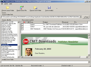 OE-Mail Recovery 1.8.32 screenshot